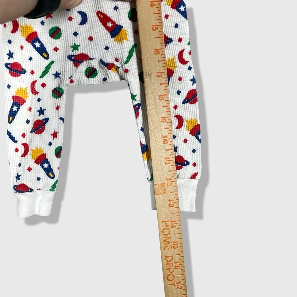 Oshkosh Thermal Pajama Pants‎ Kids 6 Months White Space Rocket Outer Space
